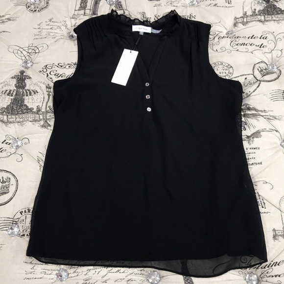 Calvin Klein Ruffled Pleated Blouse - Picture 2 of 5